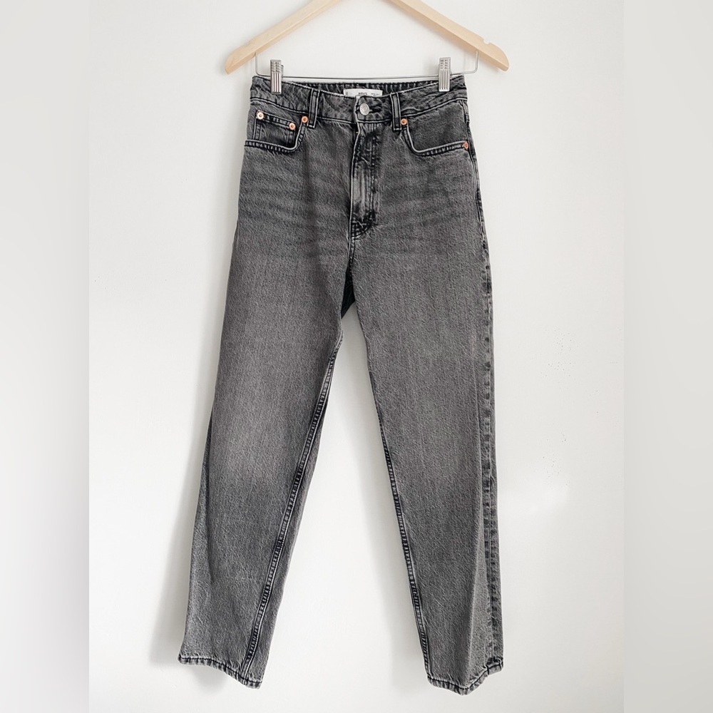 Mango High Rise Mom Jeans, Grey - Size 2 - Picture 3 of 8